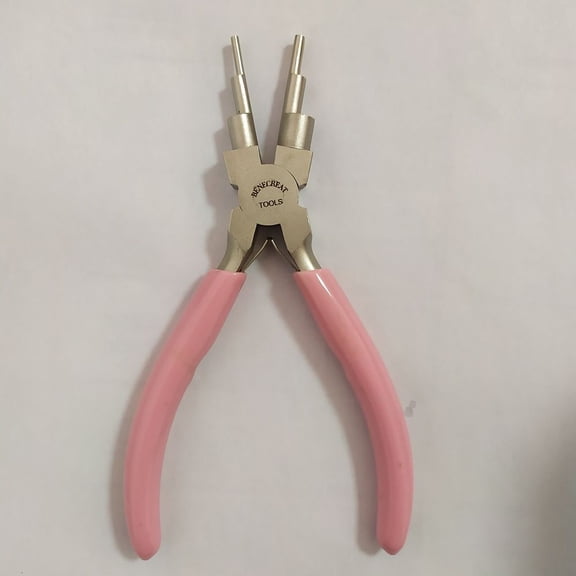 6-in-1 Bail Making Pliers 45# Carbon Steel 6-Step Multi-Size Wire Looping Forming Pliers Ferronickel for Loops and Jump Rings Pink 14.5x7.9x1.3cm