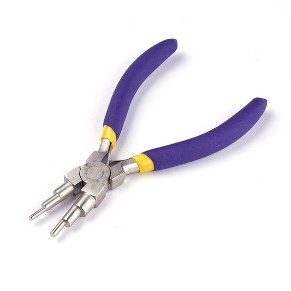 6-in-1 Bail Making Pliers, Carbon Steel 6-Step Multi-Size Wire Looping Forming Pliers, Ferronickel, Purple, Loop Size: 2mm/3mm/4mm/5mm/7.5mm/9mm, 14.5x7.9x1.3cm