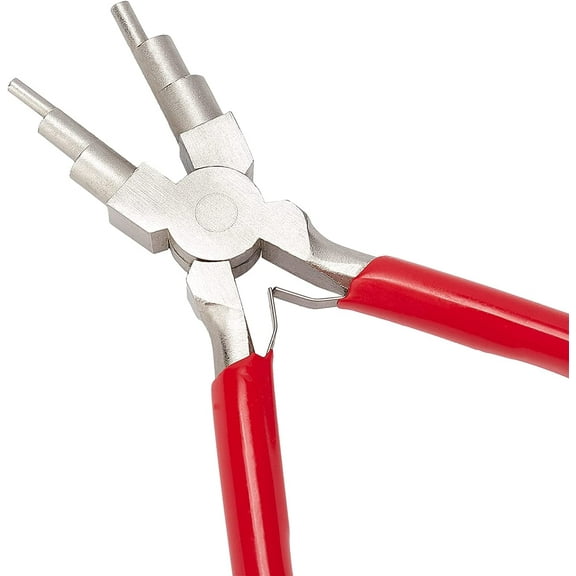 6 in 1 Bail Making Pliers Jewelry Bail Pliers 6 Inch Wire Bending Pliers forJewelry Making Carbon Steel 6-Step Multi-Size Wire Pliers