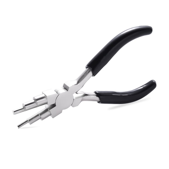6 in 1 Bail Making Pliers Wire Looping Forming Pliers with Non-Slip Comfort Grip Handle for 3mm to 9.5mm Loops and Jump Rings Black DIY