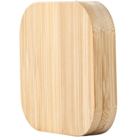 6-in-1 Bamboo Charging Cable Organizer — Eco Biodegradable Bamboo & Straw Cable Storage Box with C-to-C/Lightning/MicroUSB| Compact Travel & Desk Charger for Travelers (Fang)