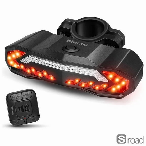 6-in-1 Bike Alarm And Taillight, 110dB Loud Wireless Anti-Theft Vibration Alarm With Remote, USB Rechargeable Waterproof Bicycle Security Light, Brake & Turn Signal Indicators​,A,One Size