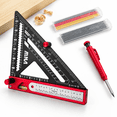 Printable Precision Protractor 6-in-1 Carpentry Rafter Square with Carpenter Pencil, Protractor ...
