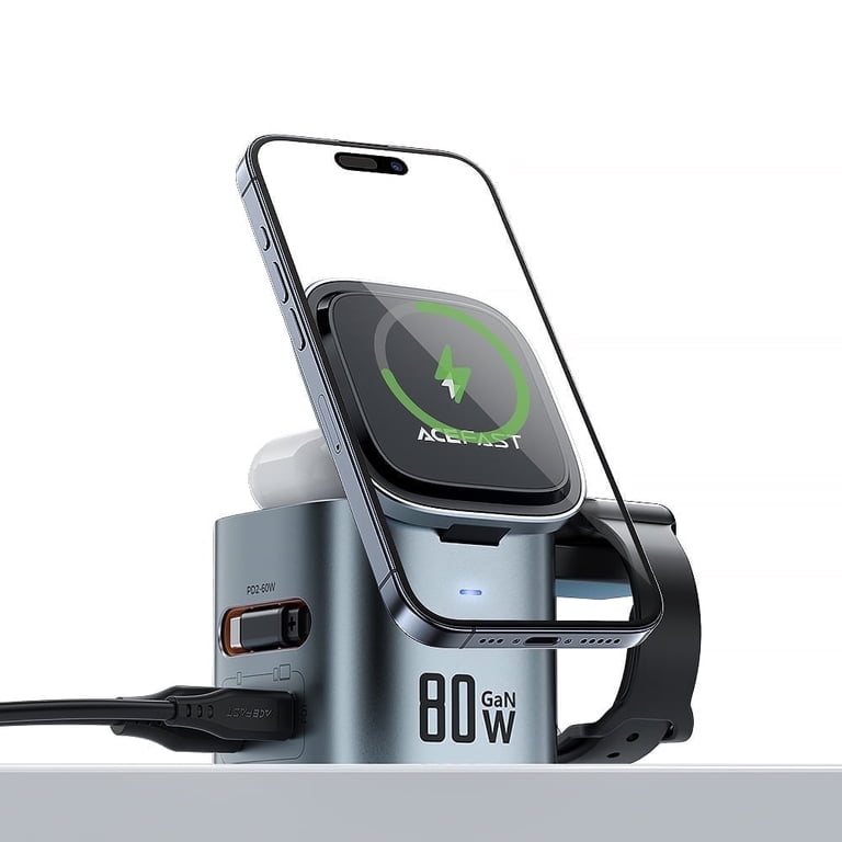 ACEFAST GaN 80W Fast Charging Station for Multiple Devices, 6-in-1