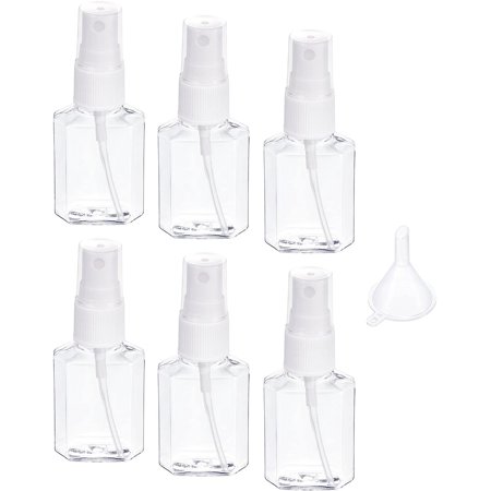6 in 1 Clear Plastic Pump Bottle Dispenser - Shampoo Lotion Empty Spray Containers with Funnel Apply to Business Trip (30ml 36x45mm)