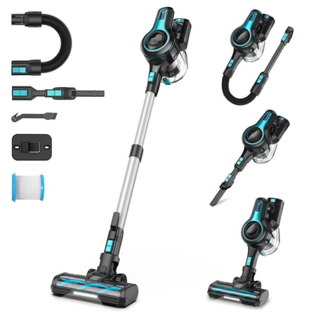 INSE 6-in-1 Cordless Upright Vacuum Cleaner, suitable for a variety of surfaces, including hardwood floors, carpets, kitchens, and bathrooms
