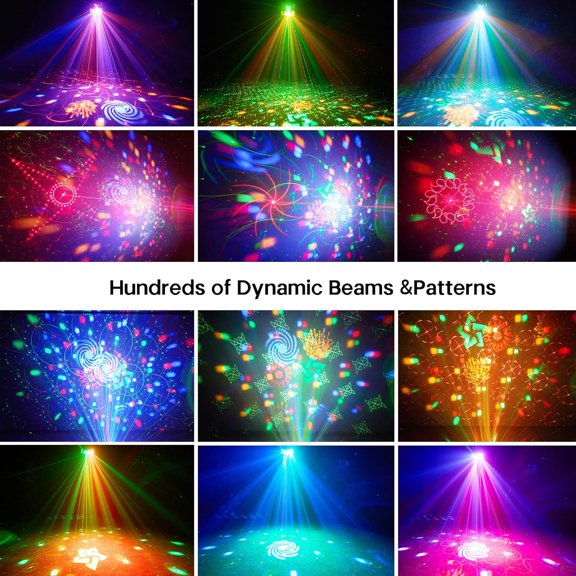 6-in-1 Disco Ball Lamp, RGBY LED Party Lights with DMX Control, 60+ Dynamic Patterns, Strobe & LED Wash Light, Sound Activated Stage Lighting for Home Disco, Club, Wedding, Birthday Decor