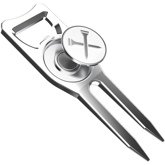6-in-1 Divot Tool & Ball Marker - Bottle Opener - Club Tee - Groove Cleaner - Putting Alignment - Designed to Be the Tool for the Green -