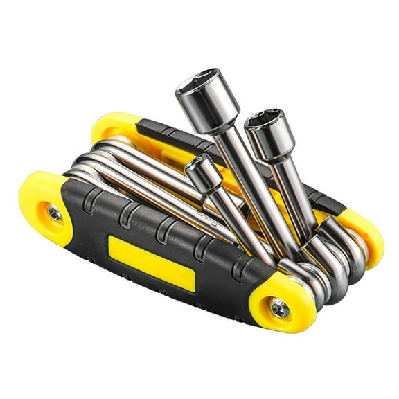 6 in 1 Folding Nut Driver Set Metric Hexagon Nut Driver Folding Socket Wrenches Portable Handle Screwdriver Wrenches Hand Tool