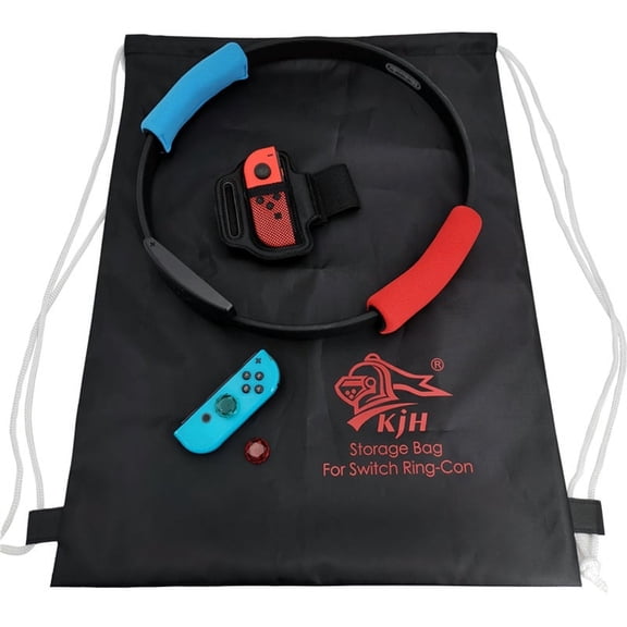 6-in-1 Grip Kit Fixing Strap Carry Bag Thumbstick for Nintendo Switch RingCon