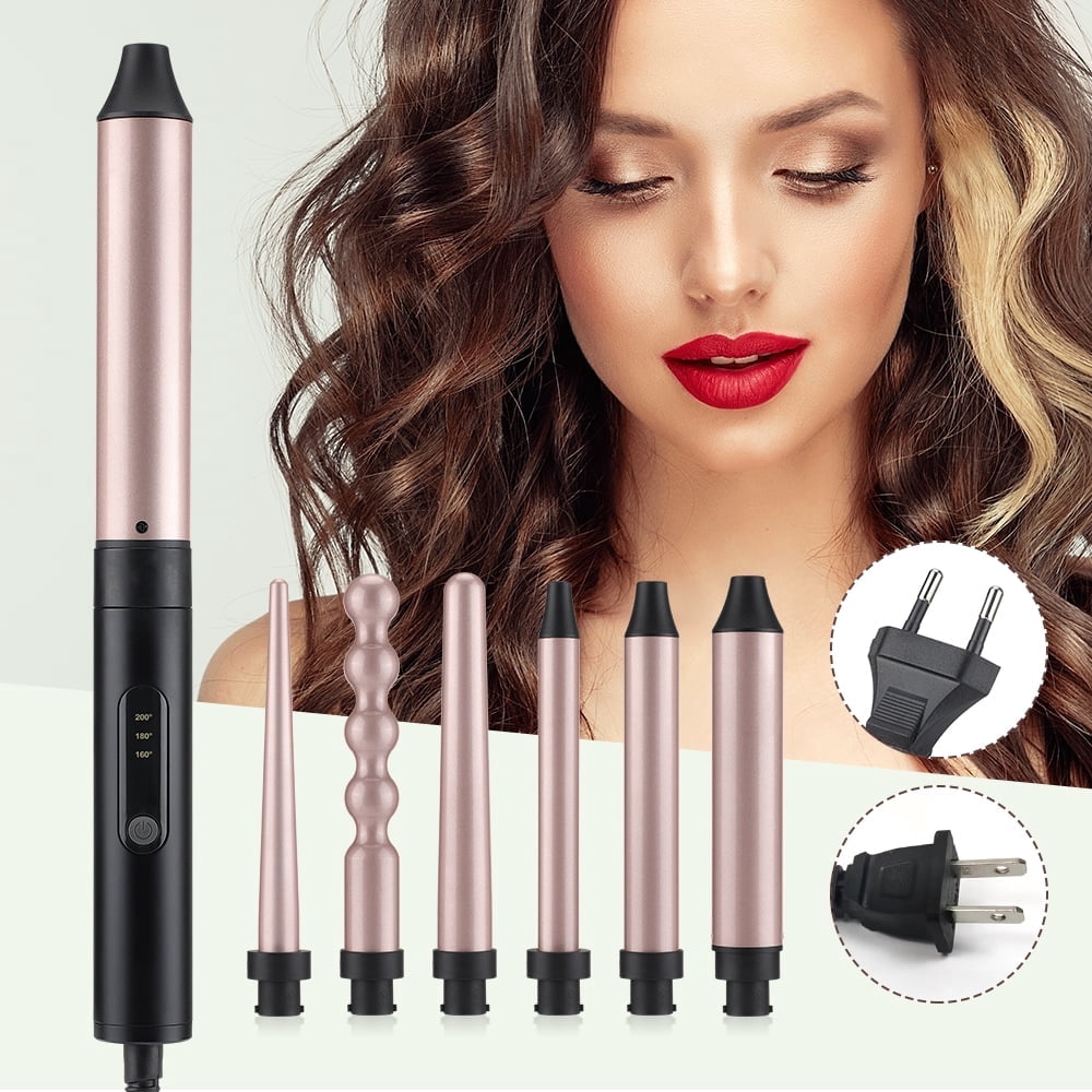 6-in-1 Hair Curling Irons, 30s Fast Heating Automatic Temperature Hair Care Hair Curler for for All Hair Types Appliances Rollers