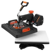 6-in-1 Heat Press Machine for T-Shirts and Hats, 800W Sublimation Heat Press with 360  Rotation Swing-Away Design, Dual-Tube Heating for DIY Printing on T-Shirts, Caps, and Mugs 12 X 15