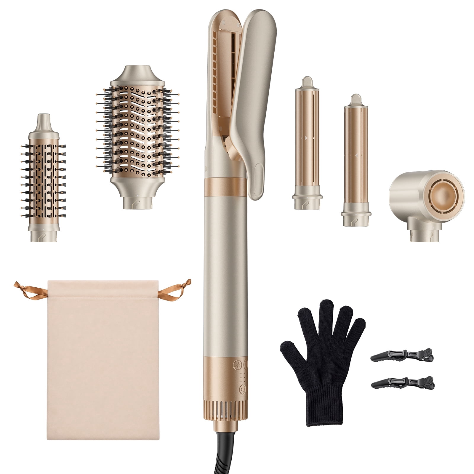 6-in-1 Hot Air Styler, Hair Dryer & Multi-Hair Styler with Auto-Curler, Straightener, Volumizing Brushes, Frizz-Free Hair Tool for Curling, Straightening, Smoothing & Adding Volume, No Heat Damage
