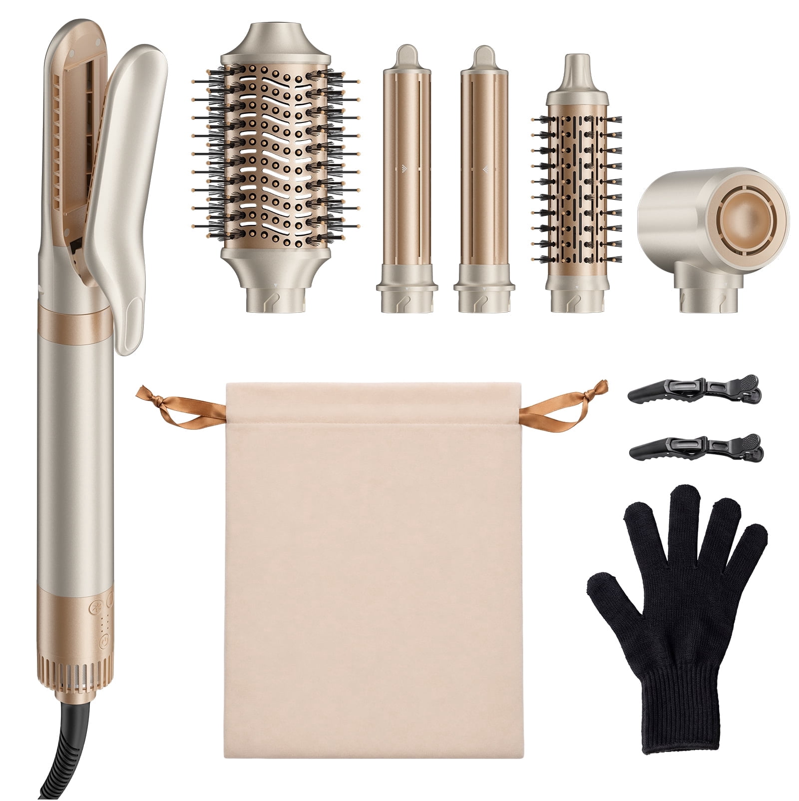 6 in 1 Hot Air Styler, Hair Dryer & Multi-Hair Styler with Auto-Curler, Straightener, Volumizing Brushes, Frizz-Free Hair Tool for Curling, Straightening, Smoot