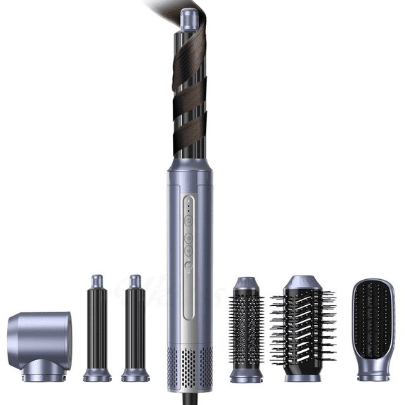 6-in-1 Hot Air Styler Kit, Professional Hair Dryer Brush Set with 6 Interchangeable Attachments, Ionic Multi-Styler for Drying, Straightening, Curling & Volumizing