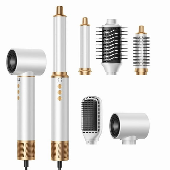 6-in-1 Hot Air Styler Kit, Professional Hair Dryer Brush Set with 6 Interchangeable Attachments, Ionic Multi-Styler for Drying, Straightening, Curling & Volumizing