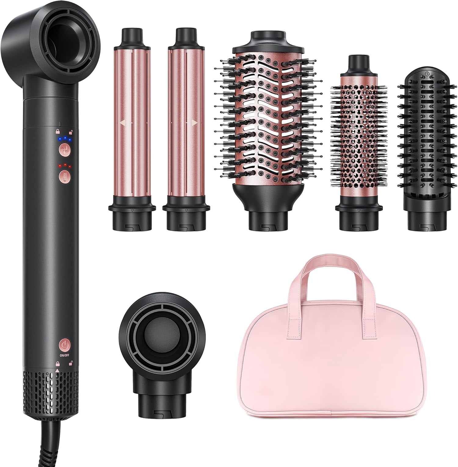 6-in-1 Hot Air Styler Wrap, Hair Dryer Brush Blow Dryer with 2 Auto ...