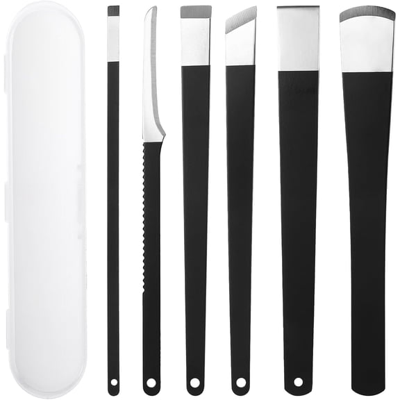 6 in 1 Ingrown Toenail & Callus Remover Kit, Stainless Steel Pedicure Tools with Storage Box, Foot Care Knife Shaver File Rasp for Dead Skin Corn