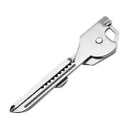 6-in-1 Keychain Multi-Tool - Stainless Steel Bottle Opener & Screwdriver Set, Compact 70mm Keyring Tool for Everyday Carry 2-Pack
