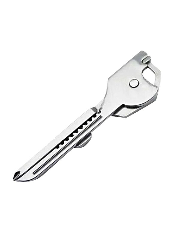6-in-1 Keychain Multi-Tool - Stainless Steel Bottle Opener & Screwdriver Set, Compact 70mm Keyring Tool for Everyday Carry (2-Pack)