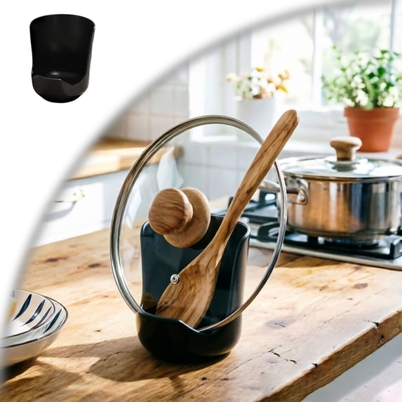 6‑in‑1 Kitchen Utensil Holder, Vertical Countertop Caddy, Spoon Rest Lid & Cutting Board Organizer, Space‑Saving Kitchen Storage Rack