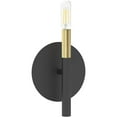 thumbnail image 1 of 6 in. 1 Light Incandescent Wall Sconce, Matte Black & Aged Brass, 1 of 1