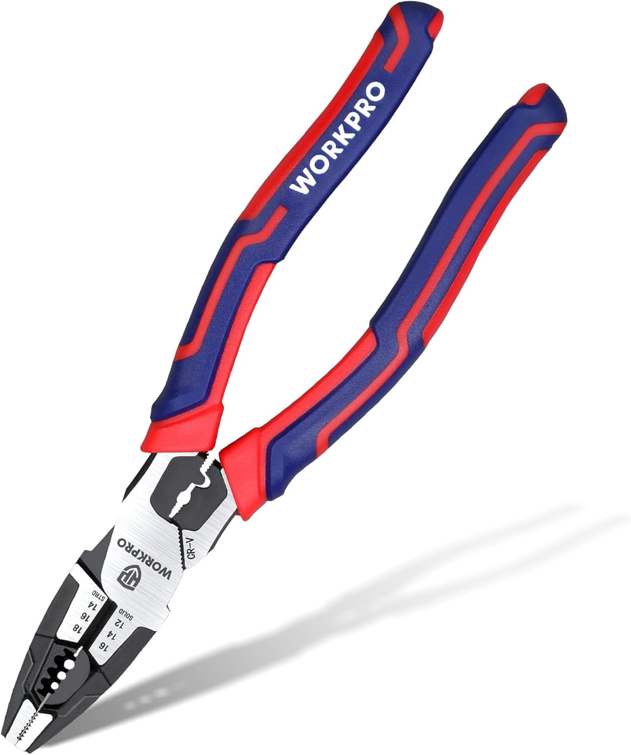 6-in-1 Linesman with Wire Cutter and Stripper, 8 Inch Multipurpose Combination , Premium CRV Steel Hand Tool Plier for Twisting Cutting Wires and Clamping Screws