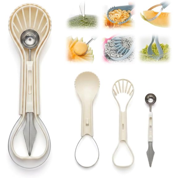 6 in 1 Melon Baller Scoop Set Multifunctional Melon Baller Scoop Set, Fruit Cutter Tool for Making Fruit Shapes(D)