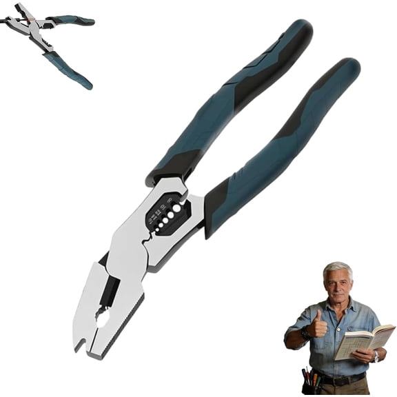 6 in-1 Multi-Function Pliers – Wire Cutter, CR-V Steel, Diagonal Cutters for Electrical Cables, Nails & More, Adjustable Cutting Depth, Sharp Blades, Heavy Duty Tools for Home & Electrician