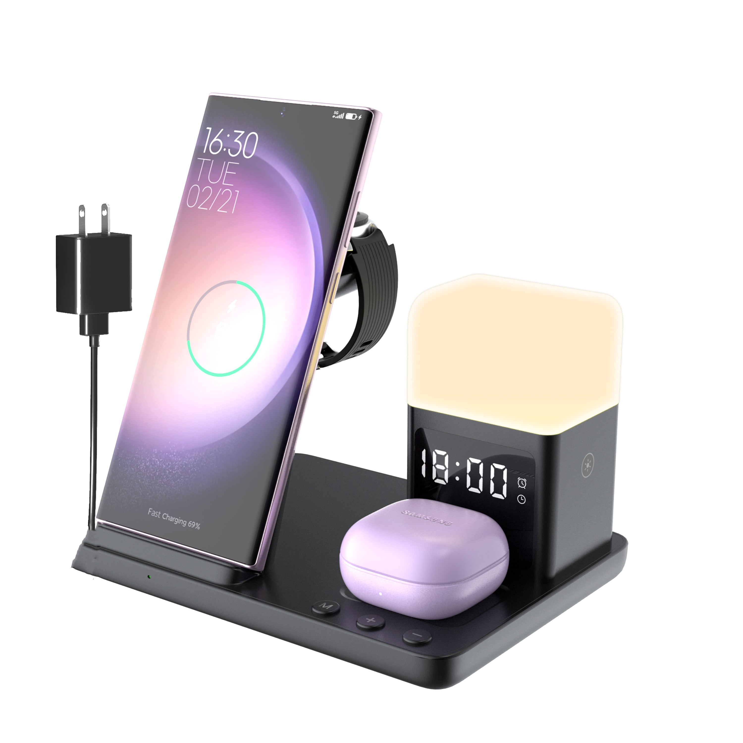 6 in 1 Multi-Functional Magnetic Wireless Charger Charging for Samsung ...
