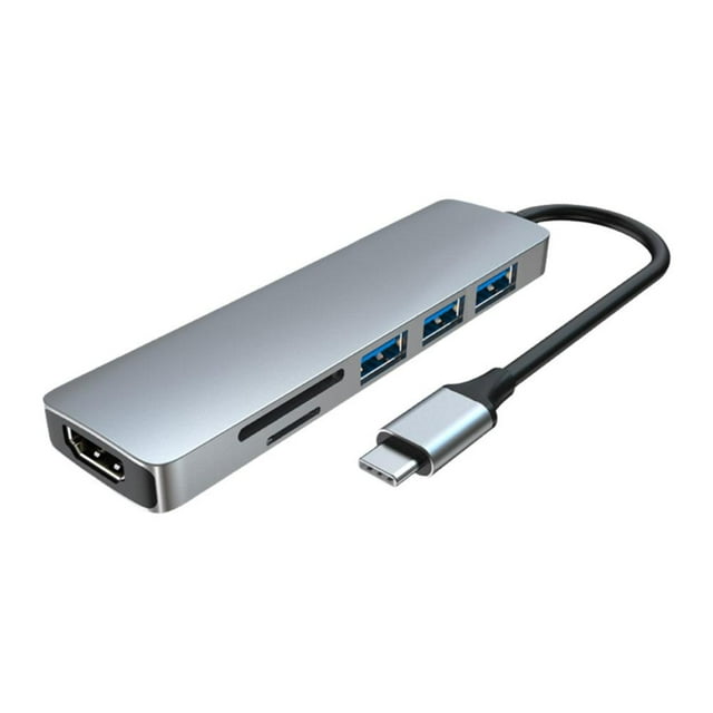 6 in 1 Multi-Port USB C Hub Docking Station 4K Supported SALE O6W7