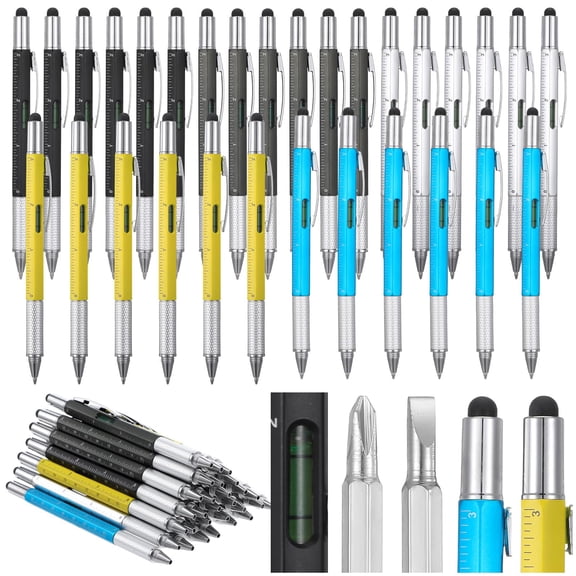 6-in-1 Multi Tool Pen with 5 Colors 30 Pack for Daily Use