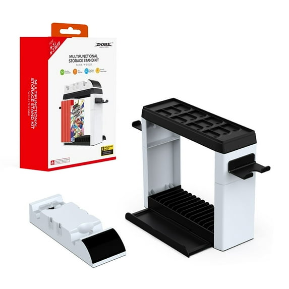 6-in-1 Multifunctional Charging Dock & Game Disc Storage Stand for Nintendo Switch OLED/NS - Charges 4 Joy-Con & 2 Pro Controllers, All-in-One Organizer Station