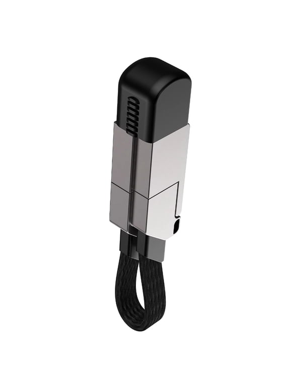 6 in 1 Multiple Fast Charging Cable Keychain for Phone 60W Fast Charging Data Cable Keychain Data Cable for Phone Tablet