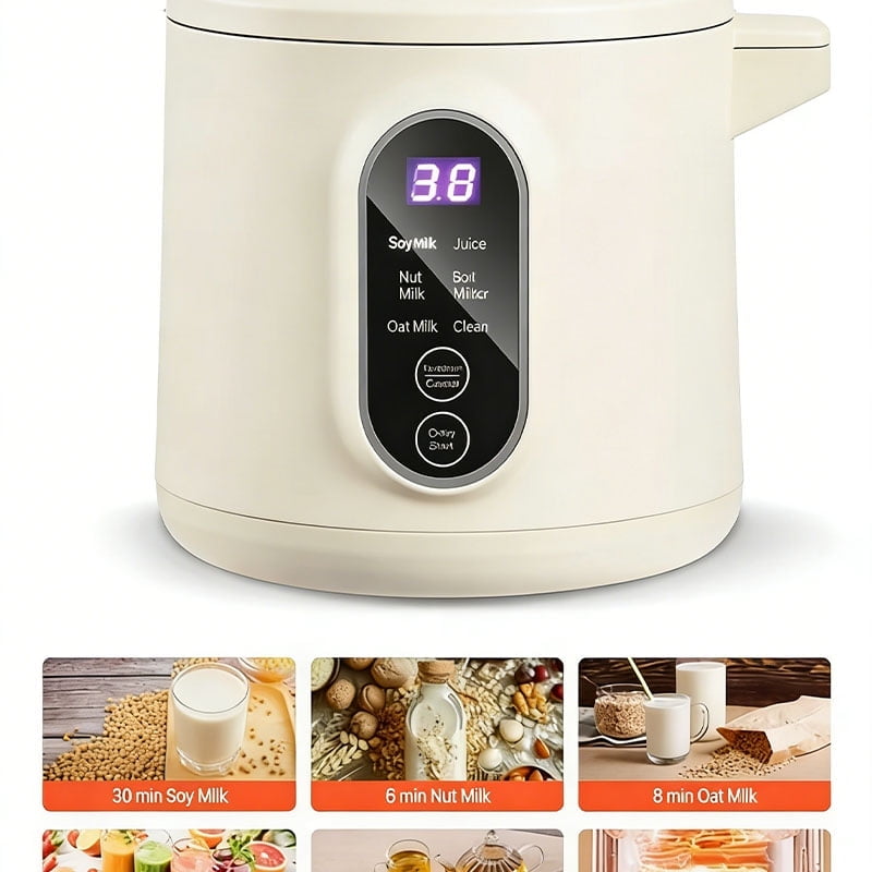 6-in-1 Nut Milk Maker, 20 oz Soy Milk Maker Machine with 6 Blades, for Homemade Oat, Nut, Soy, Juice, Plant-Based and Non Dairy Beverages with High-Temp Self-Cleaning, Boil Water, 12-Hour Delay