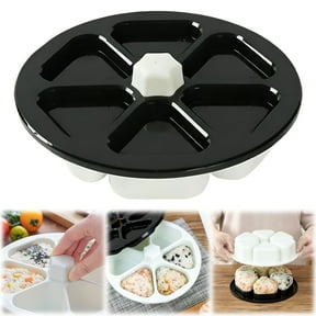 6-in-1 Onigiri Maker Mould (19.5x4.5cm/7.68"x1.77") - 1PC Multifunctional Rice Ball Tool for Quick Making & Storing, Non-Stick Kitchen Gadget - White