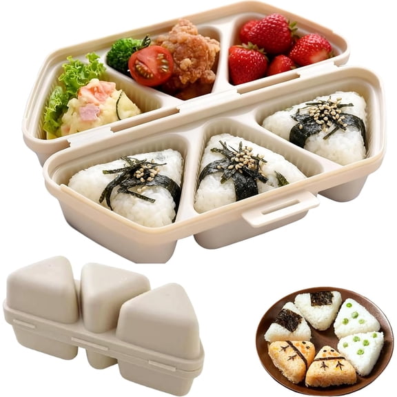 6 in 1 Onigiri Mold, 2026 New Triangle Rice Ball Maker, Non-Stick & Foldable Sushi Mold for Quick Meal Prep, Dishwasher Safe Bento Tool
