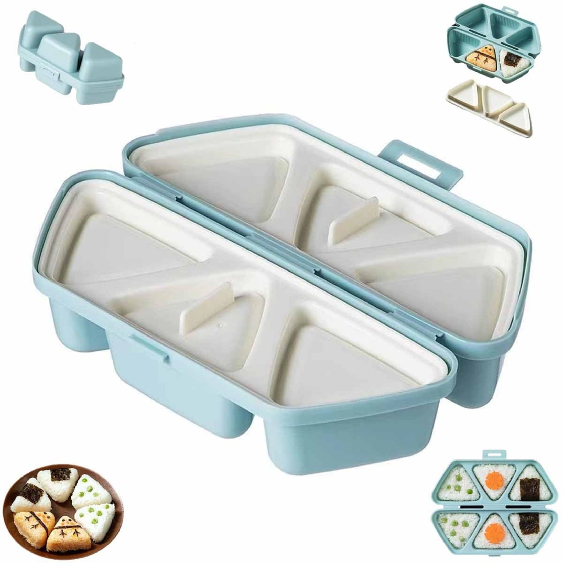 6-in-1 Onigiri Mold Set, Silicone Triangle Sushi Molds, Portable Rice ...
