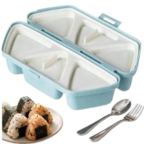 6 in 1 Onigiri Mold Set, Triangle Rice Ball Maker with Non-Stick Surface for Sushi and Musubi, Blue