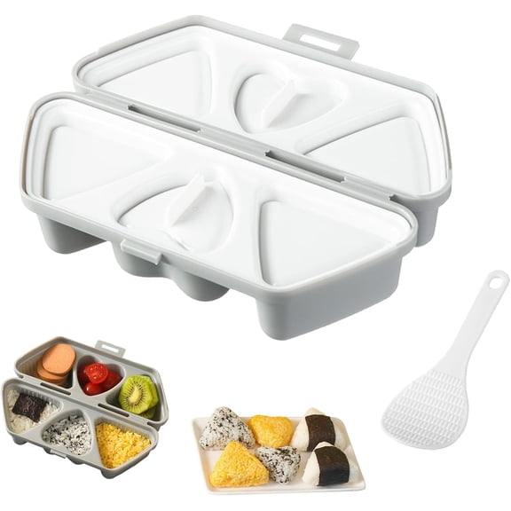 6 in 1 Onigiri Mold Triangle Sushi Making Kit - Easy to Store Carry And Clean Multifunctional Rice Ball Mold for Making And Storing Sushi