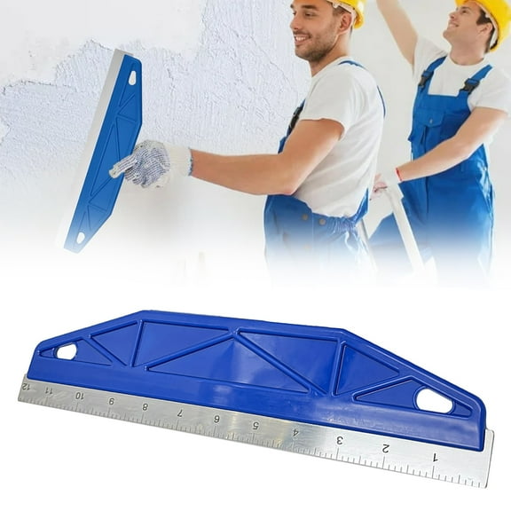 6-in-1 Paint Edging Tool, Stainless Steel Multi-Purpose Scraper for Wainscoting, Carpet, Wallpaper & Window Film Installation, with Ergonomic Handle for DIY & Professional Use（1Pc，Blue）