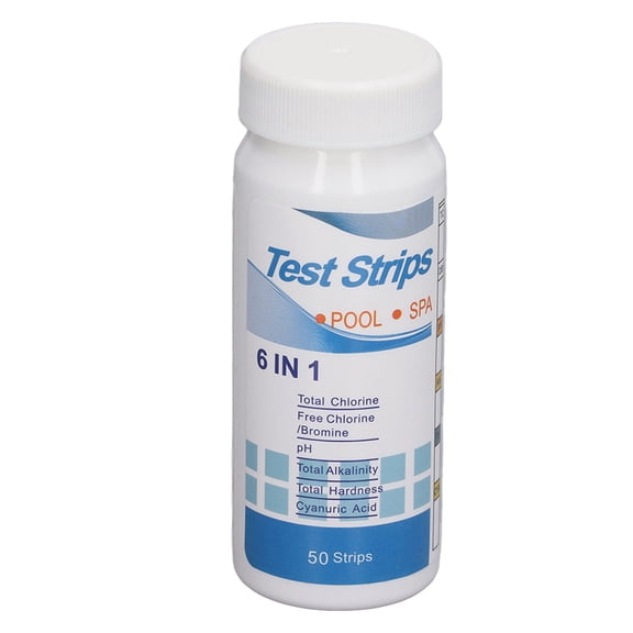 6-in-1 Pool & Spa Test Strips, 100 Count Water Quality Testing Kit for pH, Chlorine, Hardness, Alkalinity, Cyanuric Acid