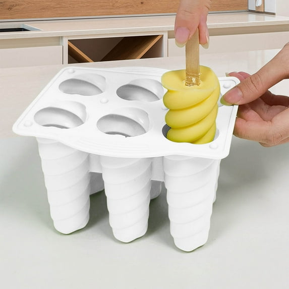 6-in-1 Popsicle Maker with Lids, Homemade Ice Cream Mold Set for Freezer—Family DIY Treat Kit