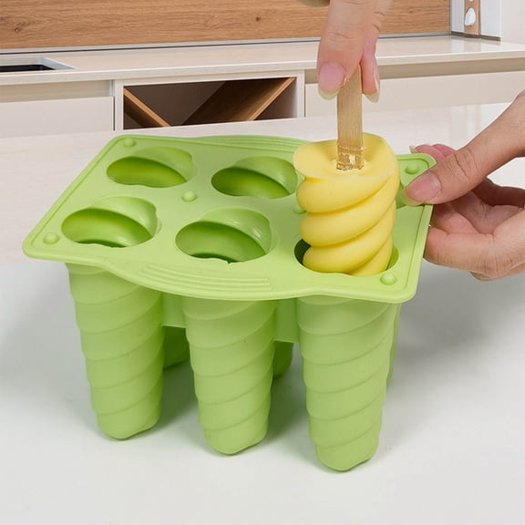 6-in-1 Popsicle Molds, Homemade Ice Cream Mold Reusable Ice Makers, Food Grade Safe Silicone Easy Release Ice Lolly Mould, for Home Summer Party DIY Ice Cream Tools