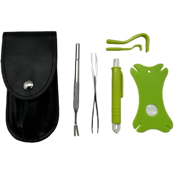 6-in-1 Premium Tick Removal Kit with Case, Including Tick Tweezers, Remover, Holster, Tick Card, and More (#1)