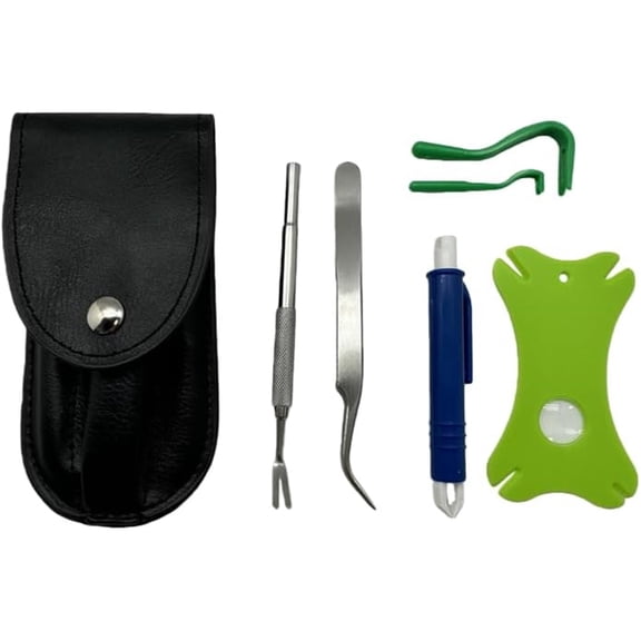 6-in-1 Premium Tick Removal Kit with Case, Including Tick Tweezers, Remover, Holster, Tick Card, and More (#1)