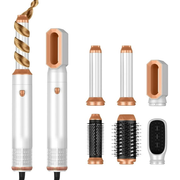 6-in-1 Professional Hot Air Styler & Hair Dryer Brush - Powerful Air Curling Wrap Styler with Negative Ionic Technology for All Hair Types