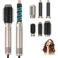 thumbnail image 1 of 6-in-1 Professional Hot Air Styler Kit - Complete Hair Dryer Brush Set with Negative Ions, Auto-Curlers & Smoothing Brushes for All Hair Types (Black), 1 of 18