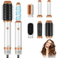 thumbnail image 1 of 6-in-1 Professional Hot Air Styler Kit - Complete Hair Dryer Brush Set with Negative Ions, Auto-Curlers & Smoothing Brushes for All Hair Types (Black), 1 of 18