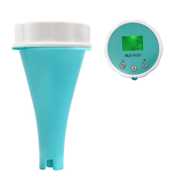 6-in-1 Residual Chlorine Monitor Backlit LCD Display Chlorine Temp Tester Glass Probe Smart Equipment for Home Swimming Pool